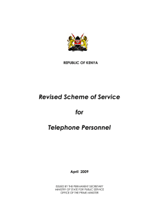 Revised Scheme of Service for Telephone Personnel – April 2009