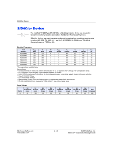 SIDACtor Device Datasheet: Electrical Parameters & Surge Ratings