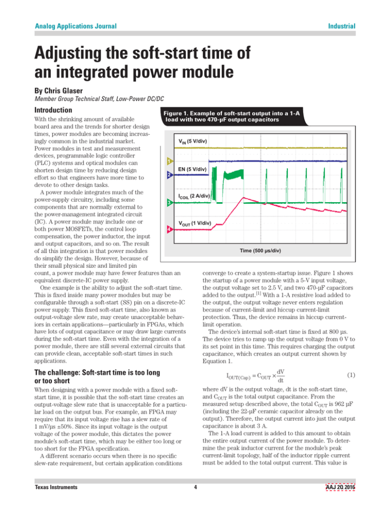 Adjusting the softstart time of an integrated