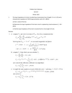 ECE 357 Problem Set 4 Solutions: Transmission Lines