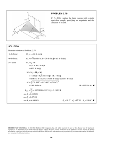 Force-Couple System Solution: Engineering Mechanics Problem