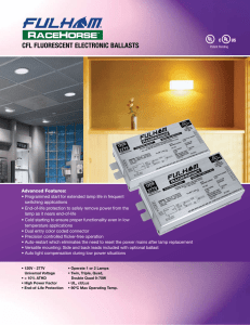 CFL FLUORESCENT ELECTRONIC BALLASTS