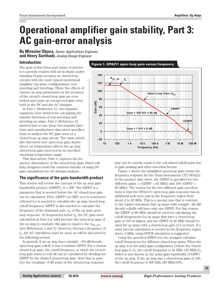 Operational amplifier gain stability, Part 3 AC