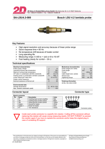 Bosch LSU 4.2 Lambda Probe Technical Specs | 2D