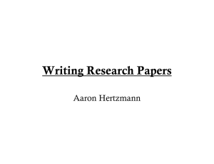 Writing Research Papers
