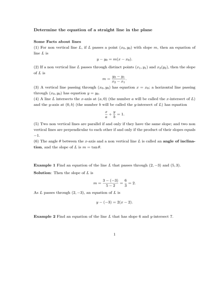 determine-the-equation-of-a-straight-line-in-the-plane