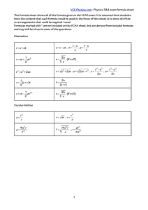 Formula sheet - vcephysics.com