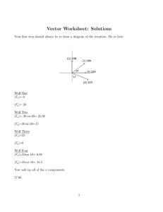 Vector Worksheet: Solutions - Physics Problems