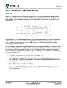 Autotransformer Starting of Motors