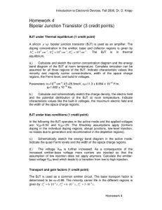 BJT Homework: Thermal Equilibrium, Bias, Gain Factors