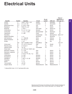 Electrical Units Reference Table | Physics