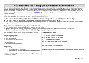 Guidance on the use of past paper questions for Higher