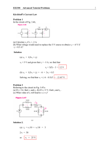 EE2301 Advanced Tutorial Problems Kirchhoff`s Current Law