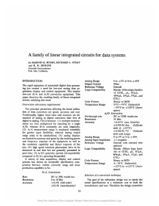 A Family of Linear Integrated Circuits for Data Systems