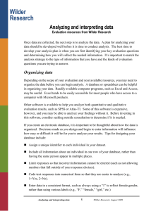 Data Analysis & Interpretation: Evaluation Resources