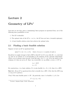 Lecture 2 Geometry of LPs