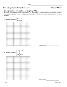 Elementary Algebra Written Homework Chapter 7 Part A Solving