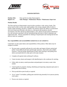 Parts and Service Sales Representative Reports To