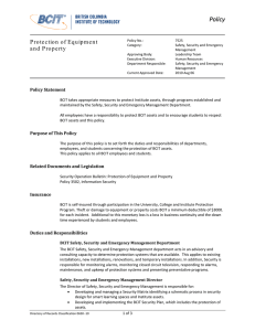 Protection of Equipment and Property