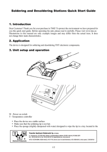 Soldering and Desoldering Stations Quick Start Guide