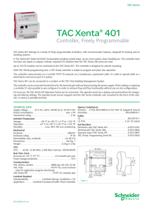 TAC Xenta 401 Controller, Freely Programmable