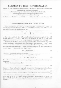 Distinct Distances Between Lattice Points