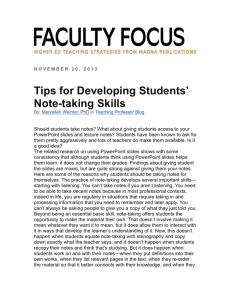 Tips for Developing Students` Note