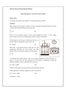 SPECIFIC HEAT CAPACITY OF WATER