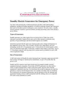 Standby Electric Generators for Emergency Power