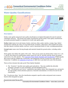 Water Quality Classifications