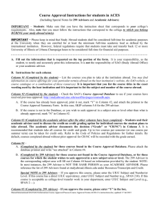 Course Approval Instructions for students in ACES