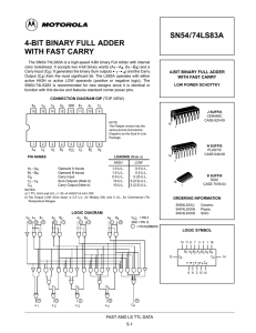 SN54/74LS83A 4-Bit Binary Adder Datasheet | Logic IC
