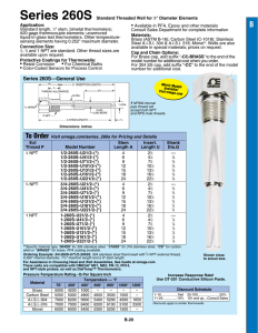 Standard Threaded Well for 1⁄4" Diameter Elements