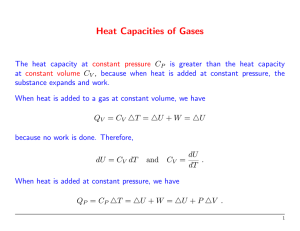Heat Capacities of Gases - FSU High Energy Physics