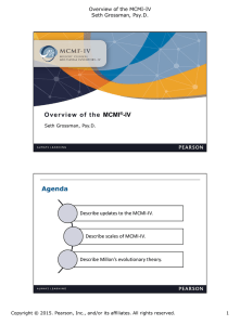 MCMI-IV Overview: Updates, Scales, and Millon's Theory
