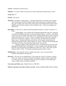Activity: Disturbance and Succession Objective: To create a model of