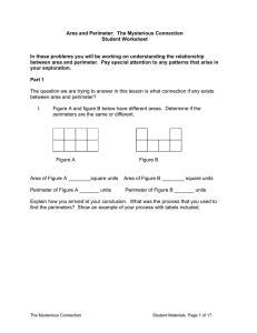 Area and Perimeter: The Mysterious Connection Student Worksheet