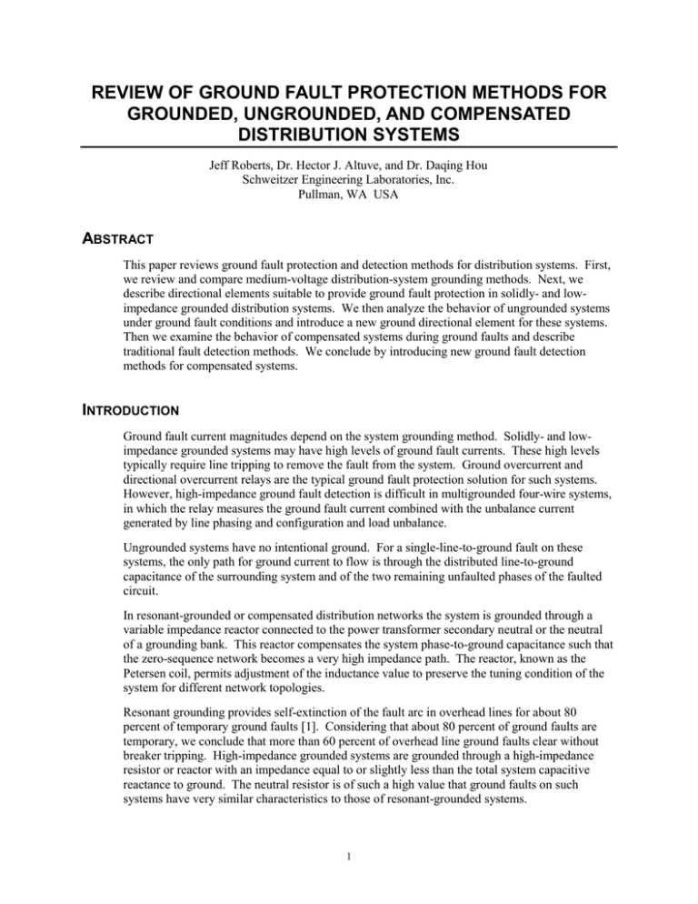 review of ground fault protection methods