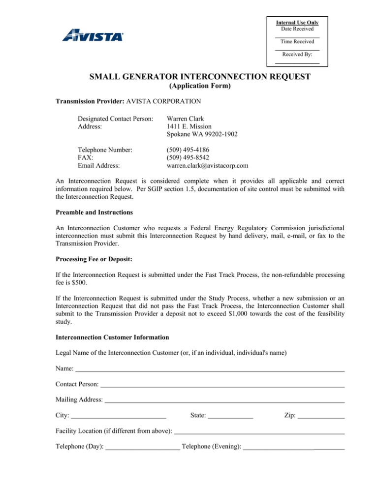20 MW Interconnection Application