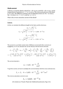 Physics of Semiconductor Devices Diode current A silicon p