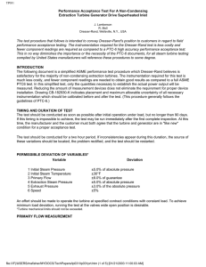 Performance Acceptance Test For A Non