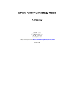 Kirtley Family Genealogy: Kentucky Birth & Death Records