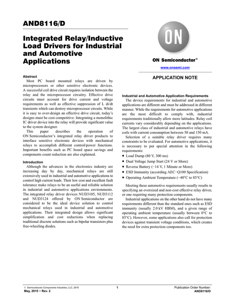 AND8116 Integrated Relay/Inductive Load