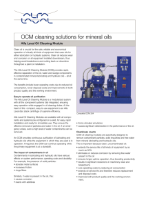 OCM cleaning solutions for mineral oils