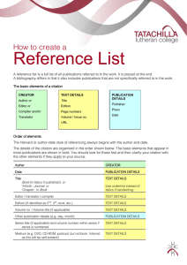 How to Create a Reference List: Harvard Style Guide