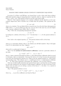 Solving First Order Linear Constant Coefficient Equations
