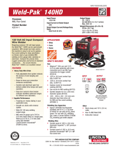 Weld-Pak 140HD Product Info