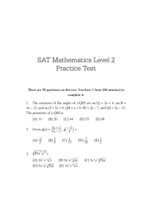 SAT Math Level 2 Practice Test