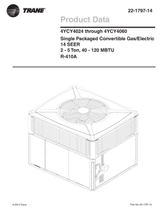 Trane Product Data - 14 SEER Single Packaged Convertible Gas
