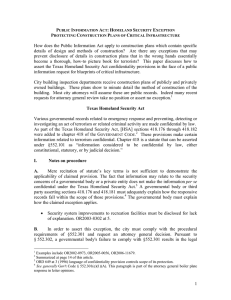 public information act: homeland security